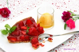 tarte aux fraises, recette de tarte aux fraises, recette sorbet ananas, basilic