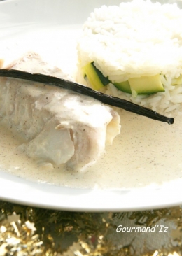 poisson à la vanille, dos de cabillaud, sauce à la vanille