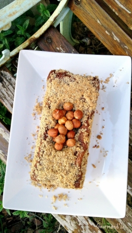 cake, crumble, chocolat, noisettes