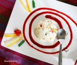 nougat glacé, fruits confits