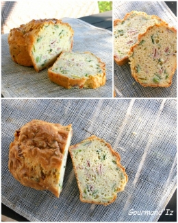 cake salé, poireaux, comté, jambon, crème de soja