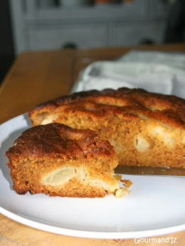 gâteau poire caramel, salidou, gâteau facile