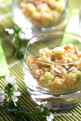 salade de quinoa, verrine quinoa, avocat, fenouil, pamplemousse