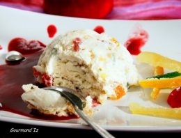 nougat glacé, fruits confits