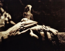 Gisele Freund Frida Kaahlo hans and Bonito the parrot c 1951.jpg