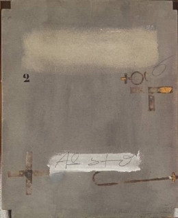 1977 Signs on felt and wood mixed media.jpg