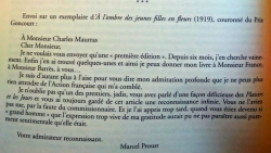 Quand Marcel Proust remerciait Maurras...