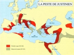 Entre 541 et 767, la "Peste de Justinien"...