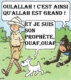 bande dessinée,hergé,georges rémi,les aventures de tintin et milou,tintin au congo,islam,musulman,littérature,littérature française,alexandre vialatte,et c'est ainsi qu'allah est grand,humour