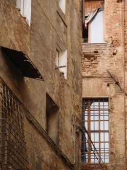 toscane, mur, siena, profilade, façade