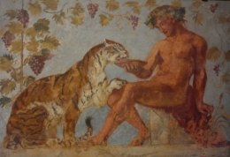 atelier d'eugène delacroix,bacchus et un tigre,fresque,frédéric tison,photographie      