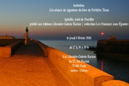 Invitation - signature - jeudi 8 février 2018 - Frédéric Tison - Aphélie suivi de Noctifer - Librairie-Galerie Racine.jpg