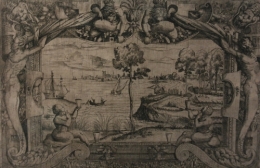 frédéric tison,photographie, Maître I♀V,Vue d'une baie avec un arbre central dans un cadre ornemental