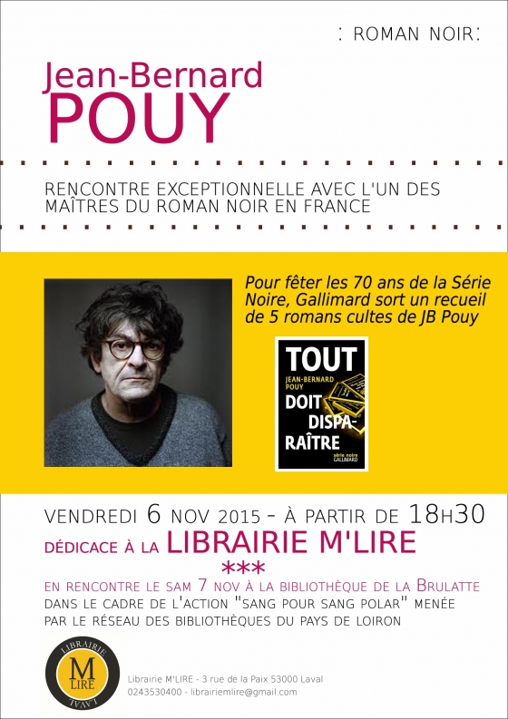 Rencontre avec Jean-Bernard Pouy - Librairie M'Lire