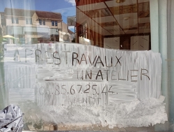 Dessiner au blanc de Meudon sur les vitrines