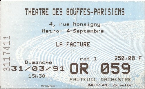 17 Janvier 1991 La facture de Françoise Dorin : Le petit musée web de ...