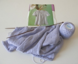 tricot,broderie,abécédaire,blouse en coton,bergère de france