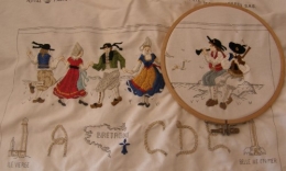 tricot,broderie,abécédaire,blouse en coton,bergère de france