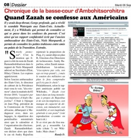 Madagascar, Transition, Andry Rajoelina, Zazah Ramandimbiharison, Wikileaks