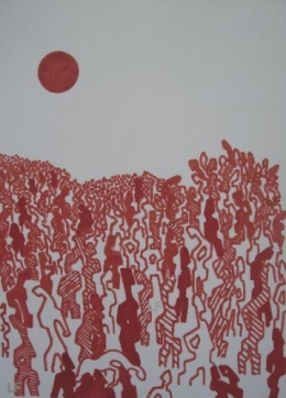 peinture,dessin,société,foule