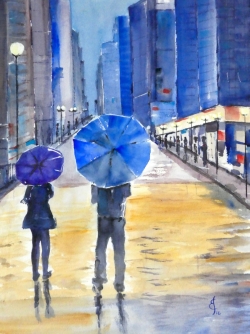 parapluies bleus