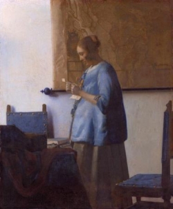 La femme en bleue lisant une lettre