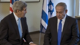 Le Premier ministre israélien Benjamin Netanyahou et John Kerry le 22 octobre 