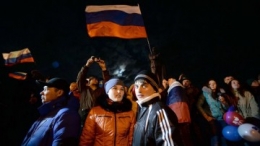 La place Lénine à Simferopol, en Crimée, le 16 mars 2014.
