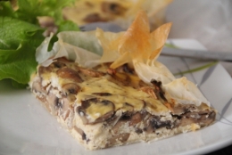 Filo, champignons, Ricotta