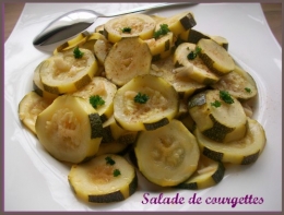 Courgettes, salade