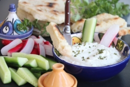 Crème, feta, origan, mezzés, apéro