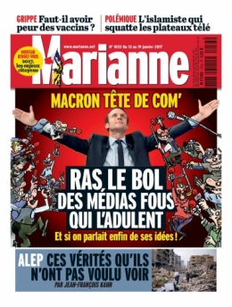 Emmanuel Macron, Jean-Luc Mélenchon, François Fillon, Marine Le Pen, En Marche, Les Républicains, LR, FN, Front national, PS, parti socialiste, élections présidentielles 2017, Marianne, magazine, hebdomadaire