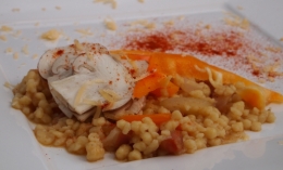 Tarhonya aux poivrons, tarhonya, poivrons