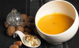 velouté topinambours et carottes, crème de mascarpone