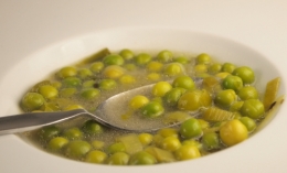 soupe petits pois et poireaux, petits pois, poireaux