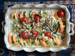 gratin de patates douces,courgettes et coco,la cocotte,la voix du nord