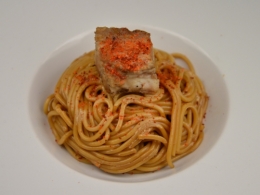 Spaghettis et porc sauce soja, spaghettis, sauce soja, porc