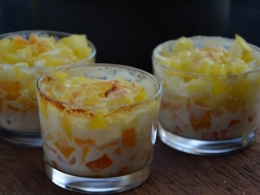 Tartare orange camaïeu, pommes de terre, carottes, potiron, Vache qui rit
