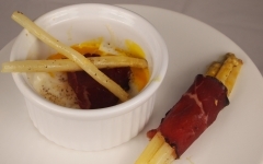 asperges, ramequin, asperges à l'italienne, bresaola