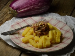 Aubergines et jambon à la polenta, aubergines, jambon, polenta