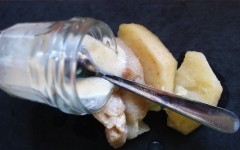 pommes, poires, caramélisées