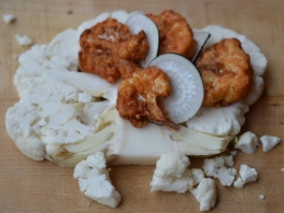 Petits beignets de chou-fleur, chou-fleur, beignets