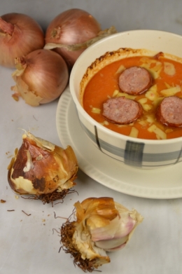 Soupe-saucisse à l’ail fumé d’Arleux