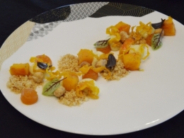 Potimarron, vanille et noisette comme une tarte déstructurée de Vincent Verhaeghe, au Cœur d’artichaut à Morbecque, potimarron, Vincent Verhaeghe, au Coeur d'artichaut Morbecque, le Chef et la Cocotte, la Voix du nord