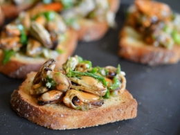 Tapas de moules fenouil et basilic, moules, fenouil, basilic