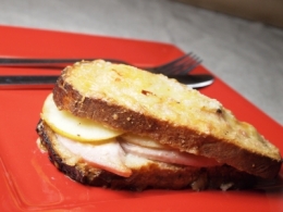 croque-cocotte, croque-monsieur au maroilles