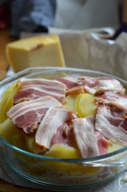 Gratin à la tomme du Jura, tomme du Jura, babeurre, lait battu
