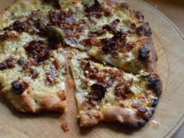 Pizza au fromage frais du Pévèle, fromage frais du Pévèle