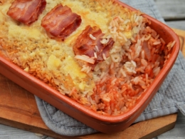 Gratin de riz rouge, gratin, riz