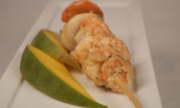 shish crevettes, brochettes de crevettes